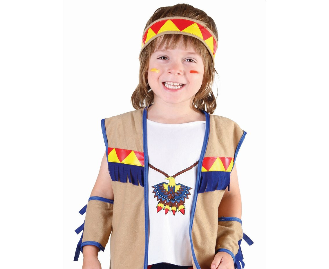 Role play-set for child Indian (shirt with vest, pants, headband, armbands), size 92/104 cm